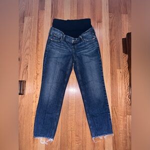 Dark wash, straight leg maternity jeans